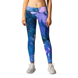 Time Leggings | Mellow, Acrylic, Cotton Candy, Relax, Abstract, Psychedelic, Evening, Cool, Painting, Lauren Arnold Art 
