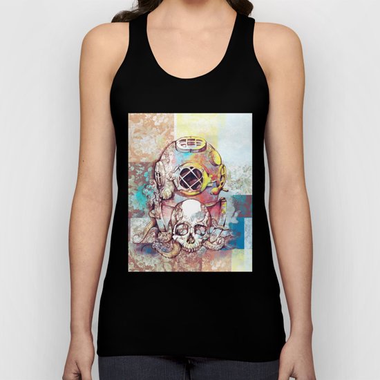 vintage floral skull Unisex Tank Top