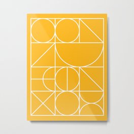 Modern Geometric 77 Yellow Metal Print | Midcentury, Pattern, Design, Graphicdesign, Digital, Vector, Scandinavian, Minimalist, Modernist, Graphic 
