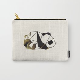 Black Gold Geometric Panda Carry-All Pouch | Bear, Natural, Elegant, Fancy, Black, Goldtexture, Animal, Abstract, Beige, Cute 