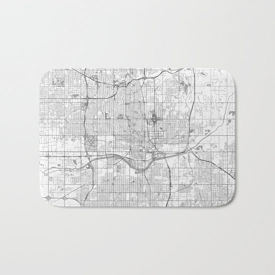 Oklahoma City Map Line Bath Mat
