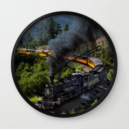 Steam Train, Durango & Silverton Railroad, Colorado Wall Clock