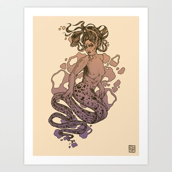 Nixie Orange and Purple Art Print