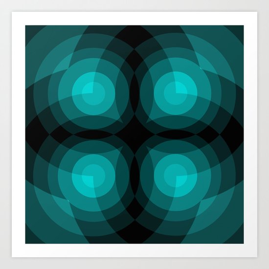 Blue Interference Art Print