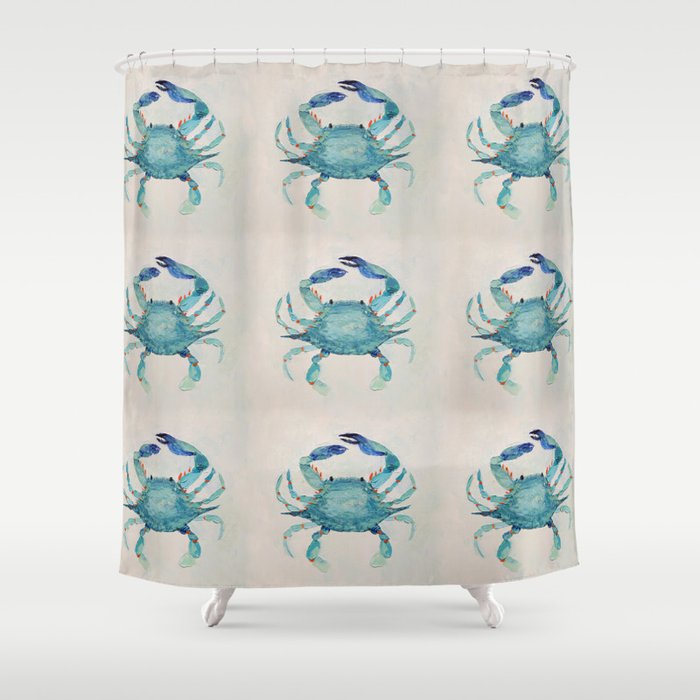 Atlantic Blue Crab Shower Curtain By, Maryland Crab Shower Curtain