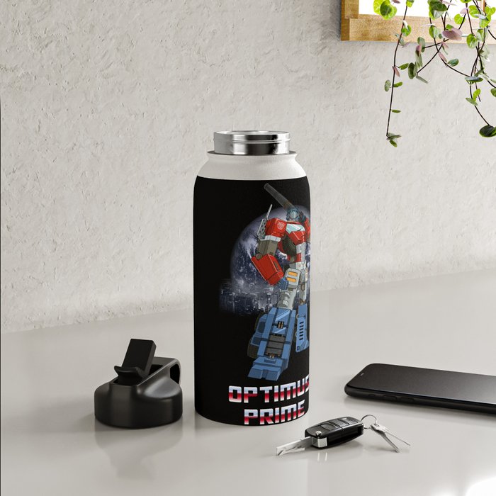 Transformers OFFICIAL Optimus Prime Black 24 oz Insulated Canteen Water  Bottle, Leak Resistant, Vacu…See more Transformers OFFICIAL Optimus Prime
