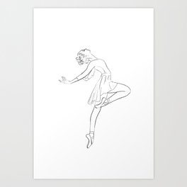 Ballerina Line Drawing no.01 Art Print