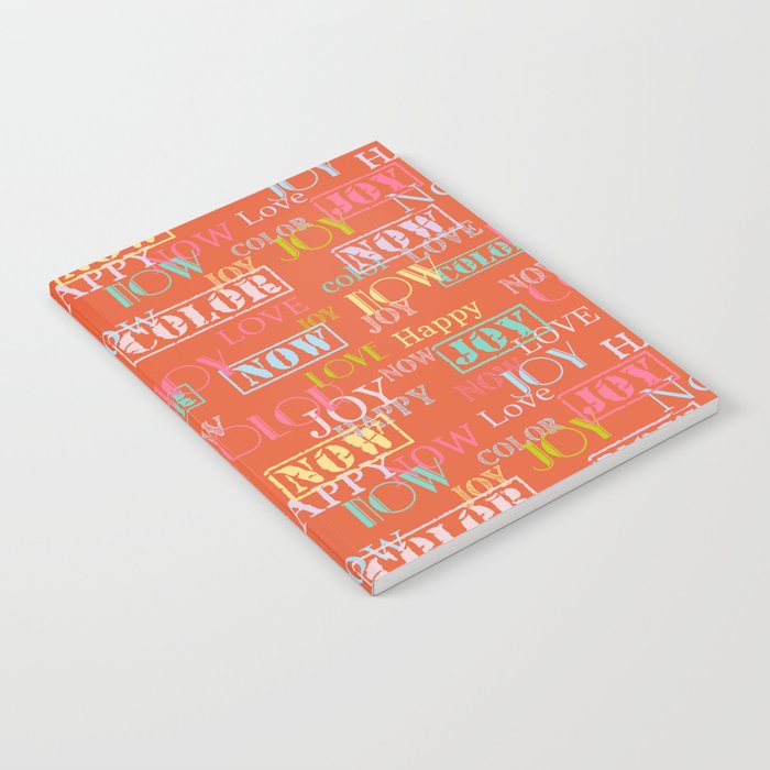 Enjoy The Colors -  Colorful modern abstract pattern on Coral Rose color                             Notebook