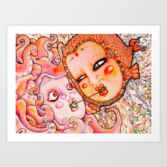 Octopus Love Art Print
