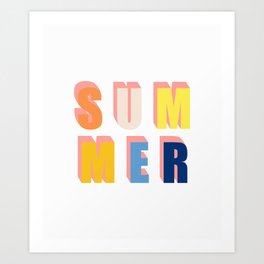 Summer lettering Art Print
