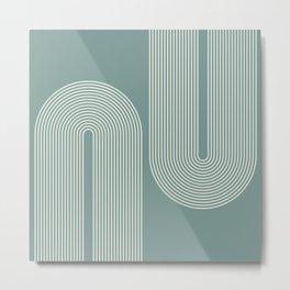 Balanced Arches - Matcha Green Metal Print