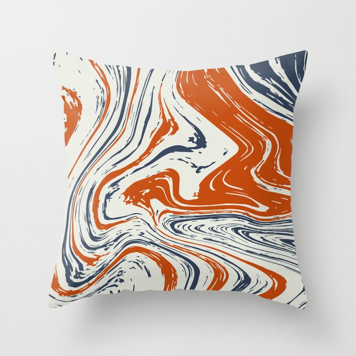 Blue And Orange Marble Abstract Texture Pattern Throw Pillow By Mani1705 Society6