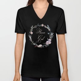 Flower Girl Wedding Art Design V Neck T Shirt