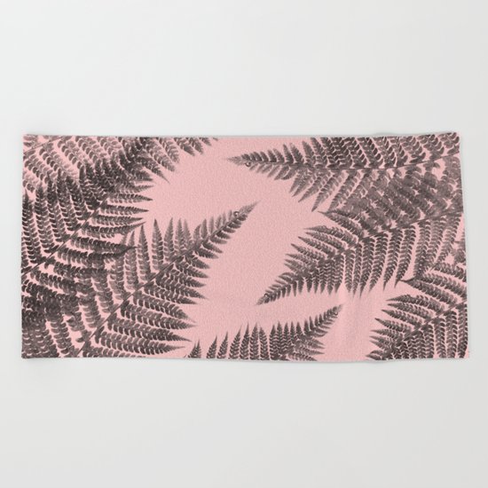 Ferns on Pink Beach Towel