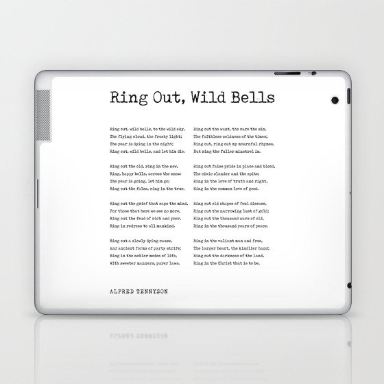 Ring Out, Wild Bells - Alfred, Lord Tennyson Poem - Literature - Typewriter Print 1 Laptop & iPad Skin
