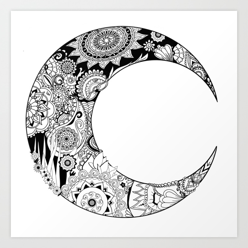 The Beautiful Crescent Moon Art Print By Livinginwellness Society6