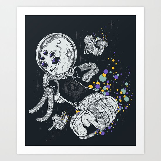 SKATE INVADERS Art Print