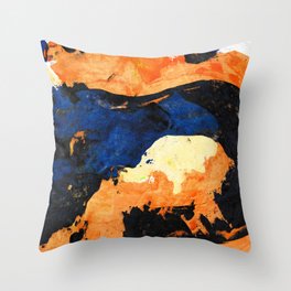 Blue and orange abstract Throw Pillow