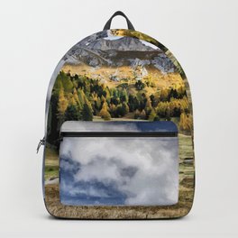 Dolomites landscape in Italy Backpack | Italy, Dolomitealps, Dolomiti, Mountain, Valgardena, Italia, Alps, Trentino, Graphicdesign, Marmolada 
