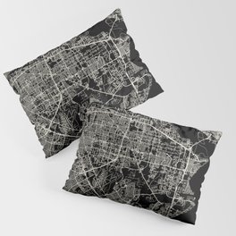 Pasadena USA - Black and White City Map Pillow Sham