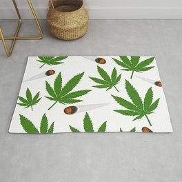 ALAZA Cannabis Mariguana Hemp Leaves Geometric Collection Area Mat Rug Rugs for Living Room Bedroom Kitchen 2' x 6' 