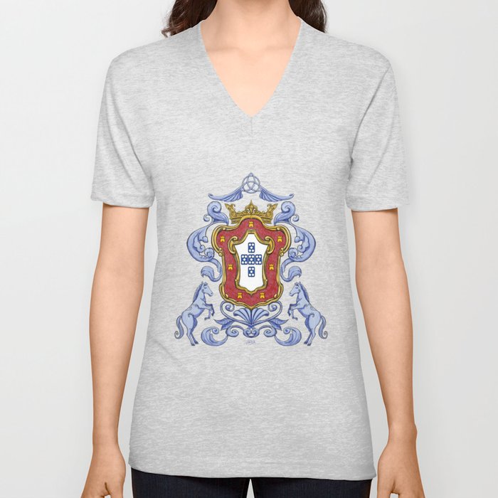 Portuguese Crest V Neck T Shirt