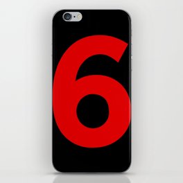 Number 6 (Red & Black) iPhone Skin