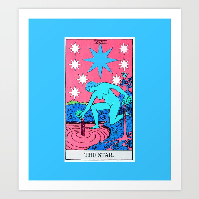 17. The Star- Neon Dreams Tarot Art Print