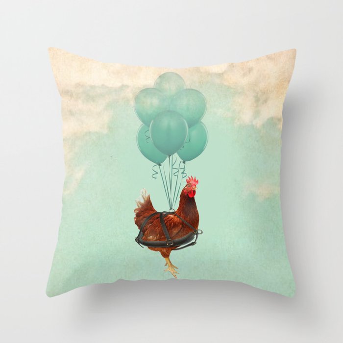 Chickens can't fly 02 Throw Pillow