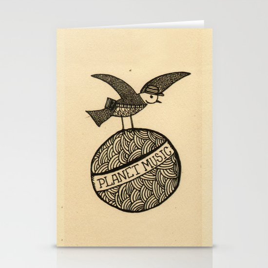 planet music Stationery Cards