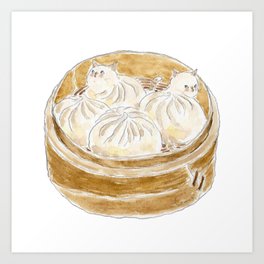 Meatbun Cats Art Print