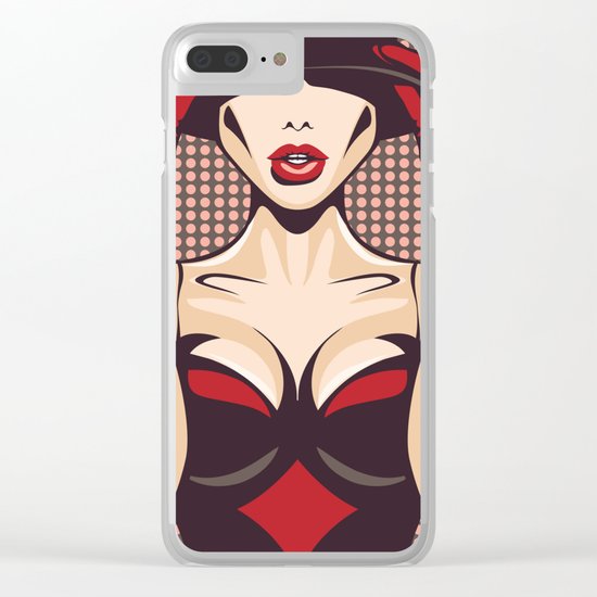Pop Up Girl Clear iPhone Case