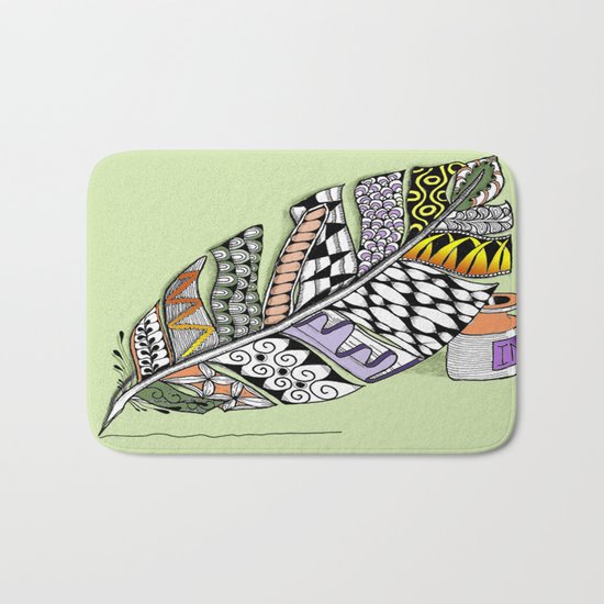 Zentangle Pen and Ink Illustration Bath Mat
