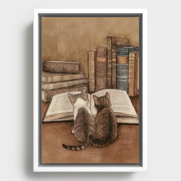 In the Library Framed Canvas