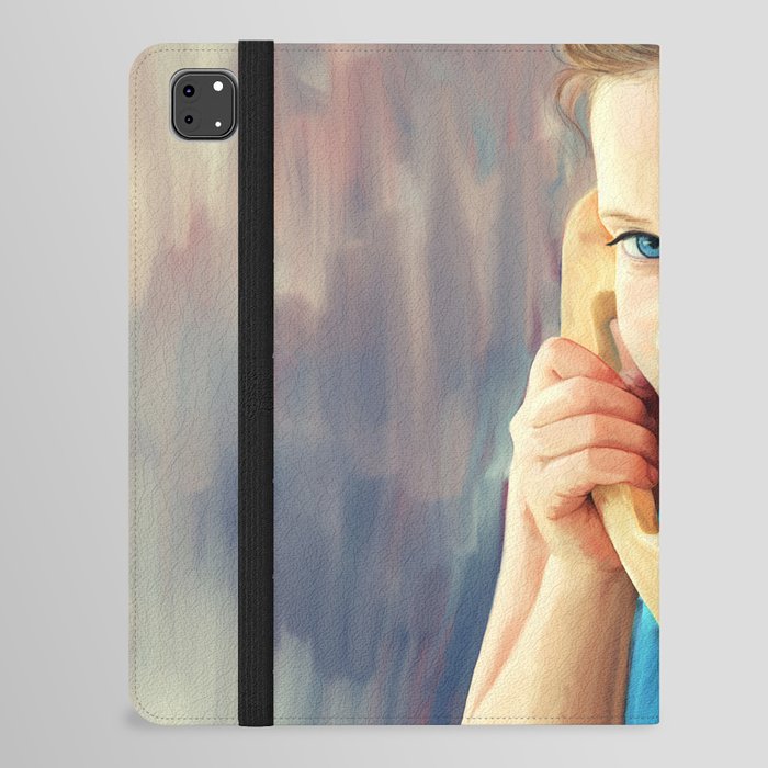 The Confidante - painting of a young girl on the phone iPad Folio Case