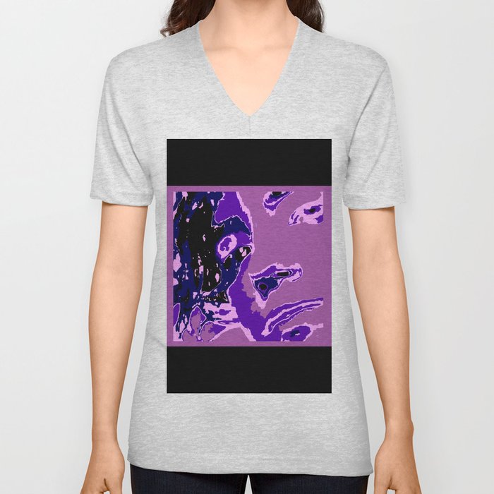 Purple Geisha V Neck T Shirt