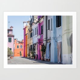 Color Palette Houses from Burano Island Venice Italy Art Print
