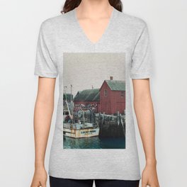 Rockport Nautical New England Village #2 V Neck T Shirt
