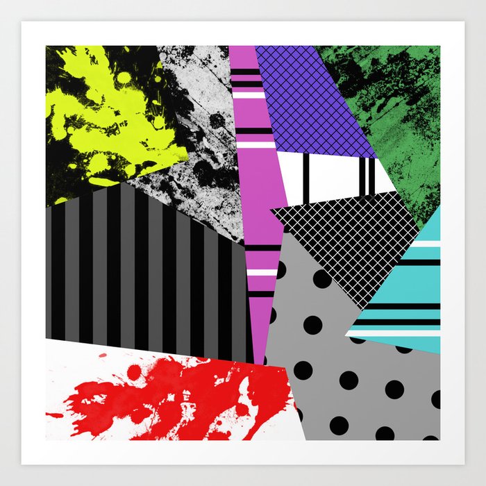 Pick A pattern II - geometric, textured, colourful, splatter, stripes, marble, polka dot, grid Art Print