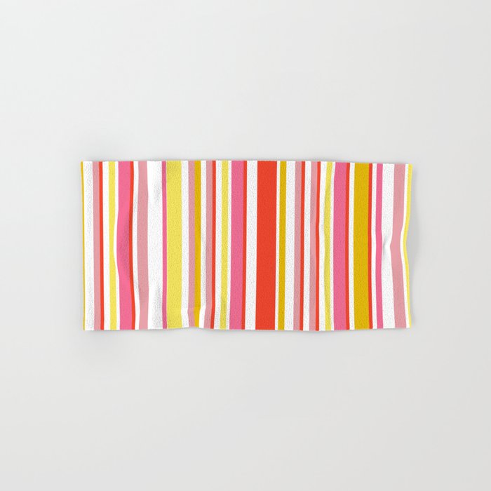 Summer pop of color stripes  Hand & Bath Towel