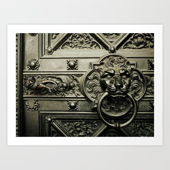 Lion Door Art Print