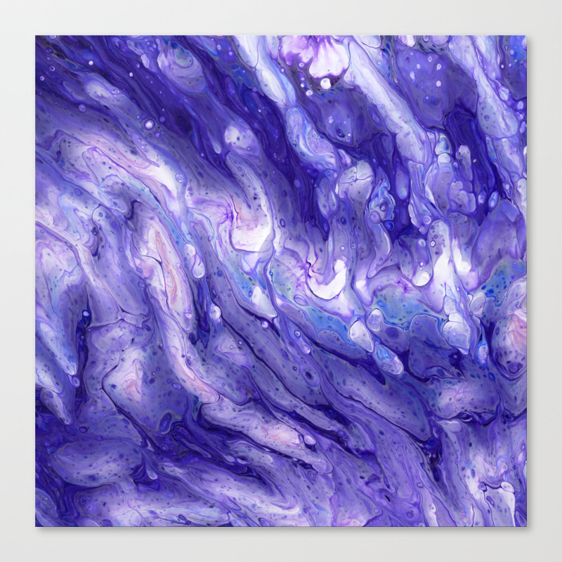 Purple Galaxy Acrylic Fluid Pour Canvas Print By Daphsam Society6