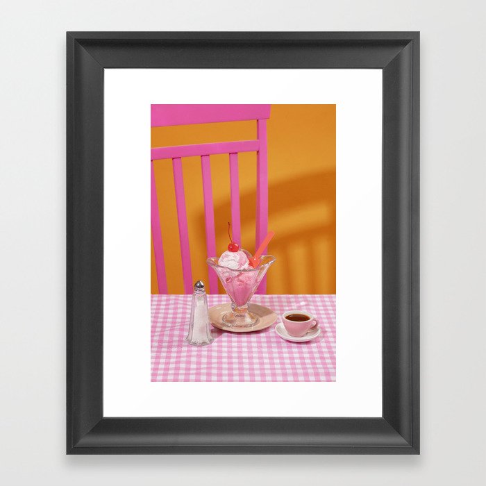 Ice cream and coffee Framed Art Print
