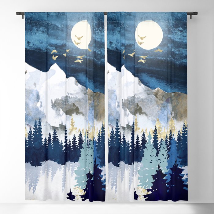 Moonlit Snow Blackout Curtain