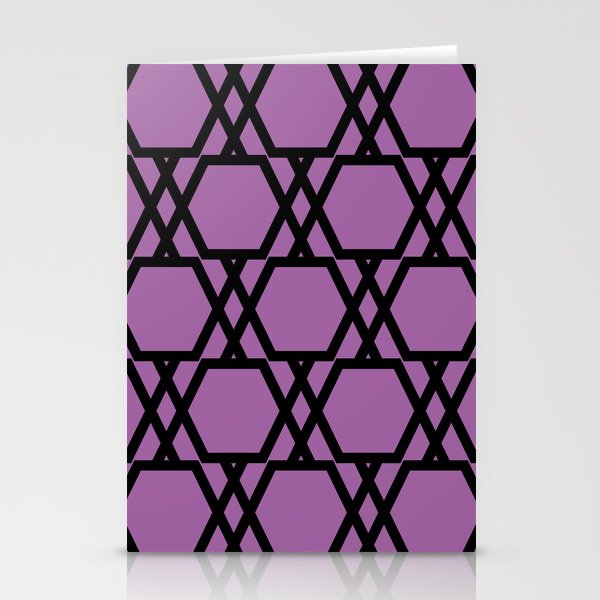 Black and Purple Tessellation Line Pattern 20 Pairs DE 2022 Popular Color Royal Pretender DE5999 Stationery Cards