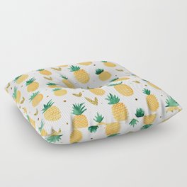 Watercolor pineapples - yellow and gold Floor Pillow