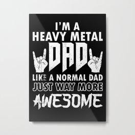 Heavy Metal Dad Metal Print | Band, Deathmetal, Heavy, Music, Guitarplayer, Guitarist, Hardrock, Skull, Festival, Electricguitar 