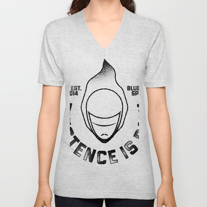EXISTENCE IS PAIN CIRCLE V Neck T Shirt
