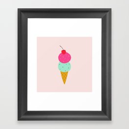 Ice Cream Cherry on Top Framed Art Print