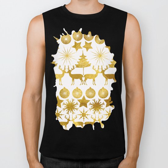 Gold Christmas 04 Biker Tank